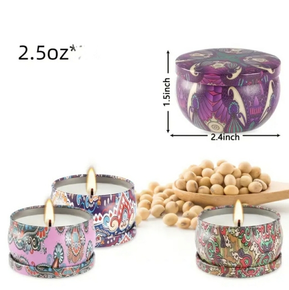 ROSEMARY Scented Mini Tin Jar Soy Wax Candles, Aromatherapy candles, 2oz(4 pack) - Picture 7 of 7